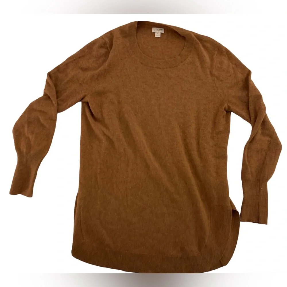 J. Crew Brown Wool-blend Tunic Sweater
